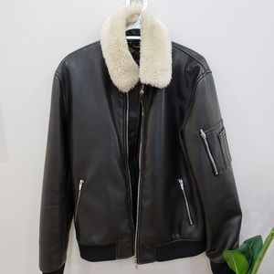 Shearling Collar Dark Brown Zara Jacket